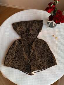 Comfortcana 大码豹纹连体裤，百搭适合海滩度假、春夏季 - 棕色 - 查看 5