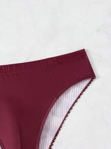 Manfinity Swimmode Men's Minimalist Fashion Swimming Trunks, Suitable For Summer - Burgundy - View 6