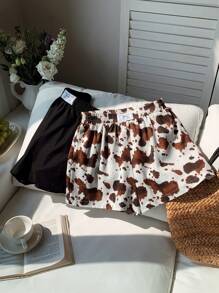 Comfortcana 音乐节夏季多件套牛印花宽松短裤 - 彩色 - 查看 6
