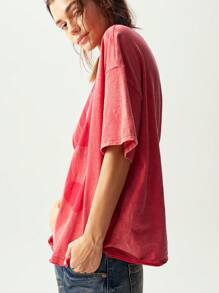 Bohemela 女士常规版型圆领短袖休闲纯色针织 T 恤