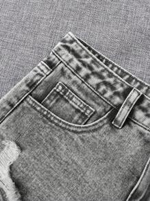 SHEIN Distressed-Jeansshorts für Teenager-Mädchen, modisch für den Sommer