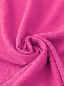 DreamSkyne Áo cánh tay lỡ trơn viền bèo cỡ lớn cho nữ - Màu Hồng Tươi - Xem 4