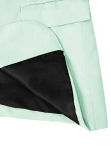 Calvornis Conjunto de traje de esmoquin de solapa de unicolor con manga larga para hombre, trajes de graduación para hombres - verde menta - Ver 3