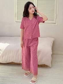 DAZY 青少年女孩秋季睡衣 青少年女孩 - 粉色 - 查看 5