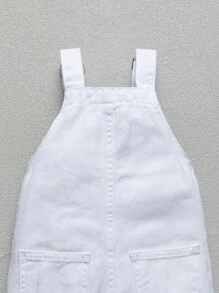 婴幼儿男孩黑熊与字母刺绣破洞洗水牛仔裤 - 白色 - 查看 7