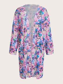 Swim Oasis 3pcs Set Oasis Print Halter Neck Swimsuit For Summer Beach Vacation - Multicolor - View 4