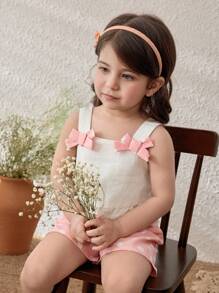 Blossori Baby Girl Elegant French Style White Top & Pink Polka Dot Shorts 2 Pieces Set, Spring/Summer - Multicolor - View 4