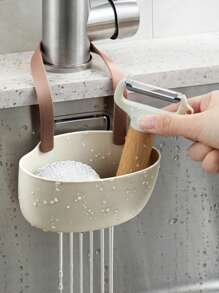 1 pieza Escurridor,Cesta colgante para fregadero, Cesta colgante, Suministros de almacenamiento para fregadero, Bolsas colgantes de drenaje individual y doble, Secadora, Escurridor de fregadero, Estante para jabón y esponja, Organizador de ropa de lavandería, Estante de jabón de baño, Suministros de cocina para el hogar, Organizador de fregadero de cocina, regalo navideño