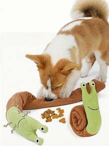 全新狗狗吱吱叫玩具宠物嗅探器毛绒蜗牛玩具储藏食物出牙益智狗狗玩具互动狗狗益智玩具喂食器宠物用品 - 彩色 - 查看 3