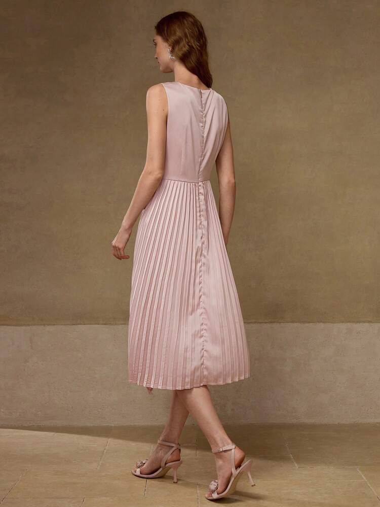 ASYMMETRICAL PLEATED HEM DRESS