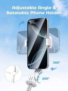 Teckwe Portable Extendable Selfie Stick Tripod With Wireless Remote Control For Travel,Vlogging,Live Streaming Video And Photos,Phone Stand Compatible With  And Android(White)