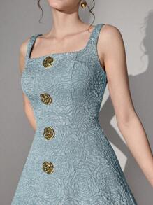 Poshira Formal Women's Party Dress (Heavily Embellished), Prom Dress - Blue - View 7