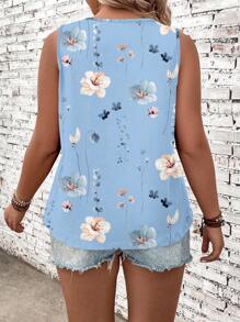 SHEIN VCAY Casual Floral Pattern Plus Size Cami And Tank Top Suitable For Summer Back To School - Multicolor - View 2