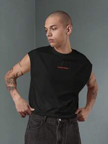 SUMWON 街头服饰背心生活方式宣言城市节日肌肉 T 恤夏季无袖短款运动休闲健身房健身上衣