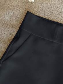 INAWLY 女士纯色口袋休闲百搭通勤短裤