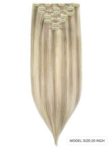 7PCS Straight Clip In Hair Extensions 100% Real Human Hair 14-24 Inch 115G Double Weft Invisible Clip Hair Extensions Remy Natural Human Hair For Women Girls Daily Use - S17A/60A - View 2