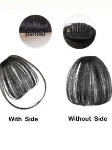 Human Hair Black Color Hairbangs For Women Clip In Human Hair Bangs Thin Invisible Fake Hairpiece Clip In Fringe