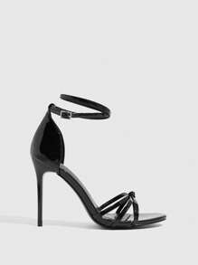 CUCCOO SZL Giày cao gót mũi tròn đính đá thời trang gợi cảm màu đen bằng da bóng, thích hợp để đi làm, hẹn hò, tụ tập, ngày lễ, tiệc tùng, đám cưới và các dịp khác - màu đen - Xem 7