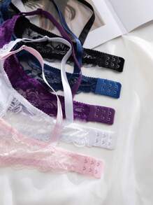 5件套女士蕾丝钢圈性感内衣文胸套装 - 彩色 - 查看 5