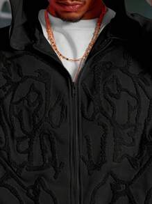 Manfinity Roghcode Áo hoodie Manfinity Streetrush nam phong cách đường phố tối màu, áo hoodie phong cách Gothic Street Rock, phù hợp cho các lễ hội âm nhạc và hàng ngày. Món quà tuyệt vời cho bạn trai hoặc chồng, áo hoodie khóa kéo Y2K, mùa thu - màu đen - Xem 2