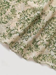 Franclia Plus Size Summer Fashion Leopard Printed Elastic Waist Chiffon Skirt, For Thanksgiving Maxi Women Skirt Fall Cloth For Women - Green - View 6