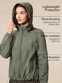 OutZeal OutZeal Women's Casual Zipper Front Stand Collar Waterproof Outdoor Jacket For Hiking