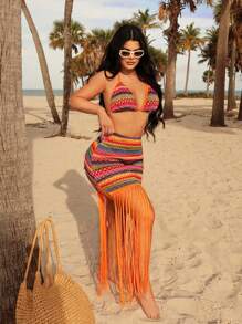 SHEIN SXY Vestidos de playa hawaianos para mujer de talla grande, conjuntos de vacaciones de verano, cubrecuerpos de playa. Adecuado para uso diario, festivales de música, conciertos, fiestas de carnaval, vacaciones en la playa, citas, cumpleaños, despedidas de soltera, club, vestimenta casual, compras, ropa de calle, salidas, que favorece la figura