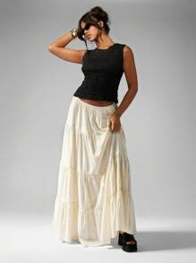 MISSGUIDED 衬衫烟熏背心无袖夏季卡米褶皱休闲弹力高级时尚质感基本款必备春节演唱会派对吊带背心弹力上衣 - 黑色 - 查看 4