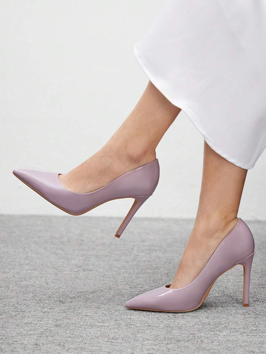 CUCCOO BIZCHIC New Versatile Pointed Toe High Heel Shoes For Women For Christmas - Mauve Purple - View 1