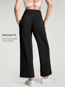 GLOWMODE 面料柔軟舒適的休閒放鬆長褲（含絲滑感） - 黑色 - 查看 3