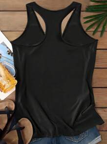 Attitoon Music Festival Skull Print Casual Minimal Camisole Tank Top For Plus Size, Summer Back To School