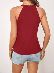SHEIN LUNE Women's Casual Heart Graphic Slim Fit Camisole, Suitable For Summer Back To School - Burgundy - View 2