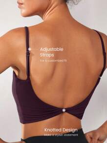 GLOWMODE Featherfit™ 結繩綁定後背露背背心 - Bold Plum - 查看 3