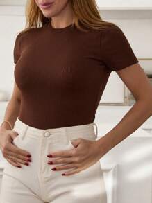 SHEIN Body casual de mujer de color marrón con textura