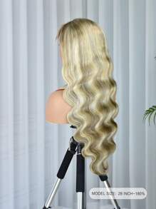 蜂蜜金挑染 P18/613 波浪卷 13X4 蕾丝前假发 真人发 预先拔毛 带婴儿发 180% 密度 高密度 - S18/613 - 查看 2