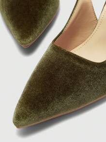 CUCCOO BIZCHIC Zapatos formales de cuero sintético con punta puntiaguda, tacón grueso y correa de velilla, apropiados para el trabajo, fiestas y vacaciones, color verde - Verde Oliva - Ver 10