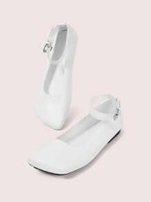 CUCCOO DOLLMOD Women's Casual Simple & Cute White Flat Slip-On Shoes - White - View 9