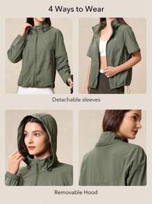 OutZeal OutZeal Women's Casual Zipper Front Stand Collar Waterproof Outdoor Jacket For Hiking