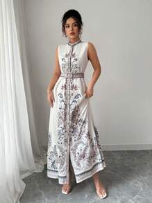 Chiquease Women's Bohemian Round Neck Sleeveless A-Line Dress For Spring/Summer - Multicolor - View 7