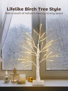Teckwe Lámpara decorativa de árbol desnudo blanco simple