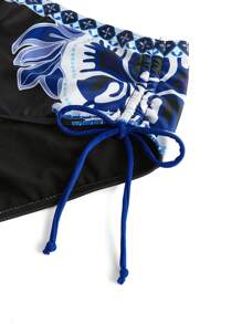 Swim Oasis Plus Size Women 3pcs/Set Floral Print Separate Swimsuit With Short Sleeve Kimono Cardigan, Fashionable Casual Resort Outfit For Summer Beach Vacation - Multicolor - View 5