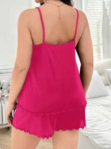 Conjunto de pijama con shorts y tirantes con diseño de corazón