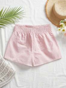 SHEIN VCAY Damen hohe Taille weite gestreifte gewebte Lässig Shorts