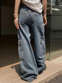 DAZY Women's Casual Denim Jeans, Minimalist And Fashionable, For Everyday Wear,Baggy Jeans - Medium Wash - View 4