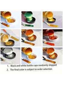 SHEIN Peinture acrylique métallique dorée 3,38oz/100ml, imperméable et résistante à la décoloration pour la coloration de statues, la peinture manuelle sur vêtements, les graffitis. Pigments pour la rentrée scolaire, fournitures scolaires