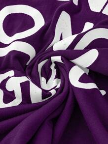 Calvaya Plus Slogan Graphic Tank Top Graphic Tees Women Tops - Purple - View 4