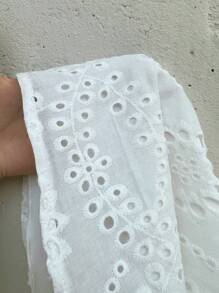 Sunnyshic Unique Sleeveless Hollow Embroidery Backless Halter Neck Dress