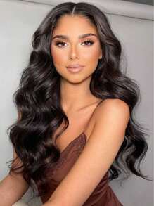 U 部分人发假发波浪 U 部分假发人发适合无胶假发人发夹升级自然假发初学者友好中分 - Natural Black - 查看 3