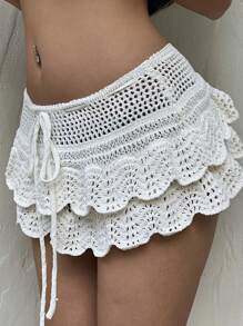 Sunnyshic Ocean Wave Style Women's A-Line Beach Skirt