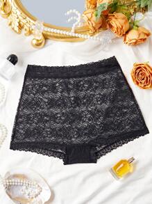 女士平角短裤 - 黑色 - 查看 1